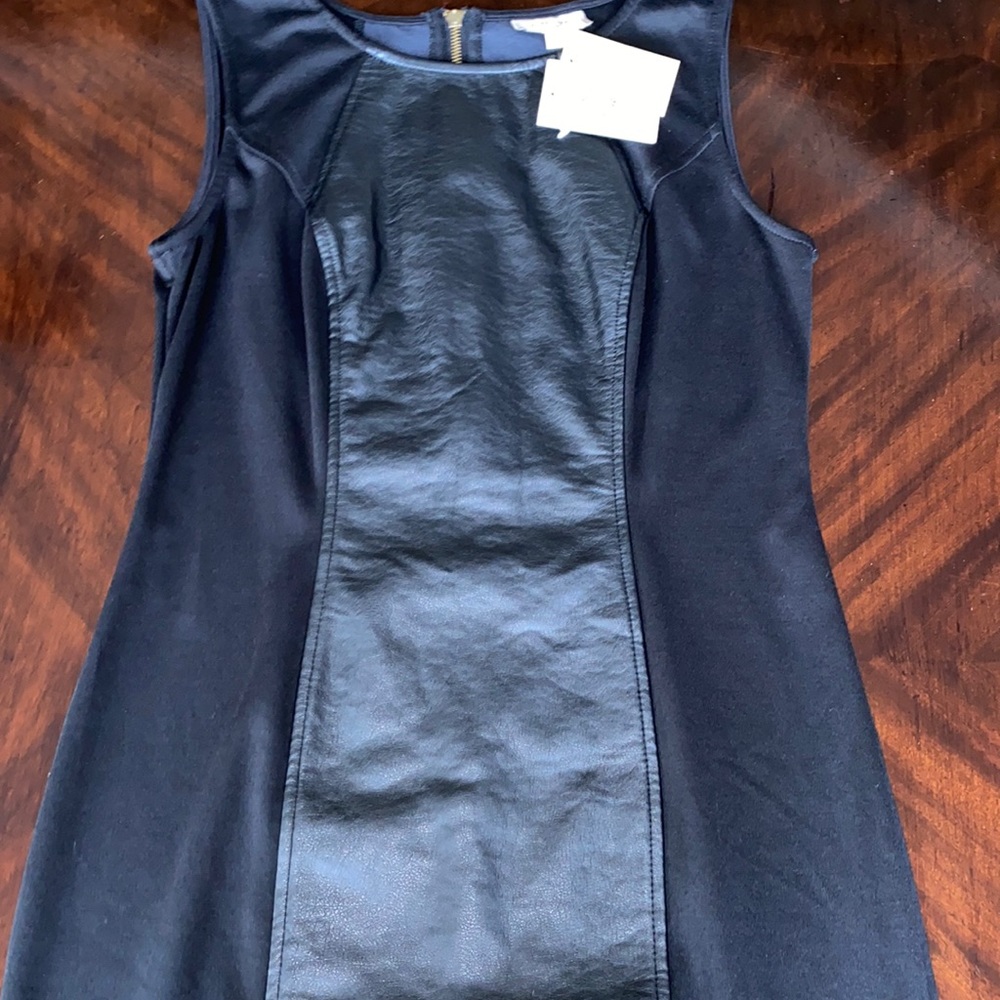 Faux Leather Sheath Dress